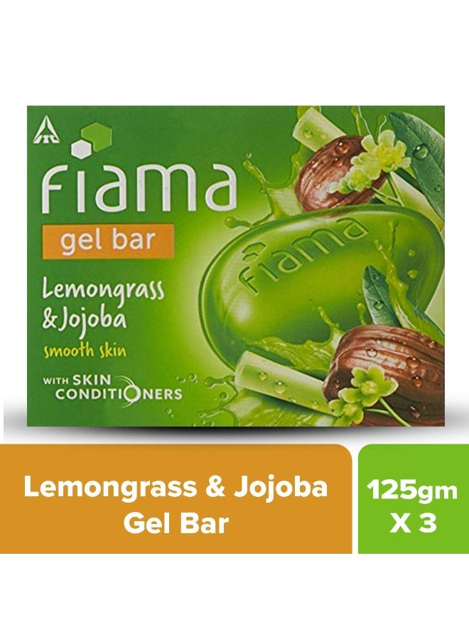 Fiama Gel Bar, Lemongrass and Jojoba for smooth skin, with skin conditioners, 125g (Pack of 3) - Image 2